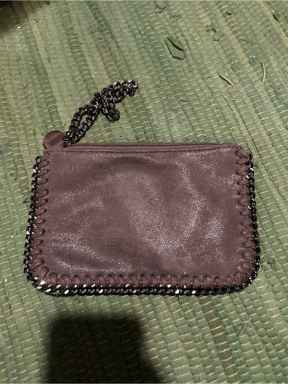 Classic Silver Chain-Trim Women's Wristlet